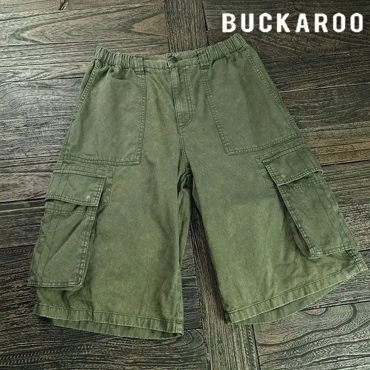 [BUNJANG] Buckaroo Vintage Cargo Bermuda Pants / 버커루 빈티지 가공 카고 버뮤다 팬츠 와이드 반바지 M20215