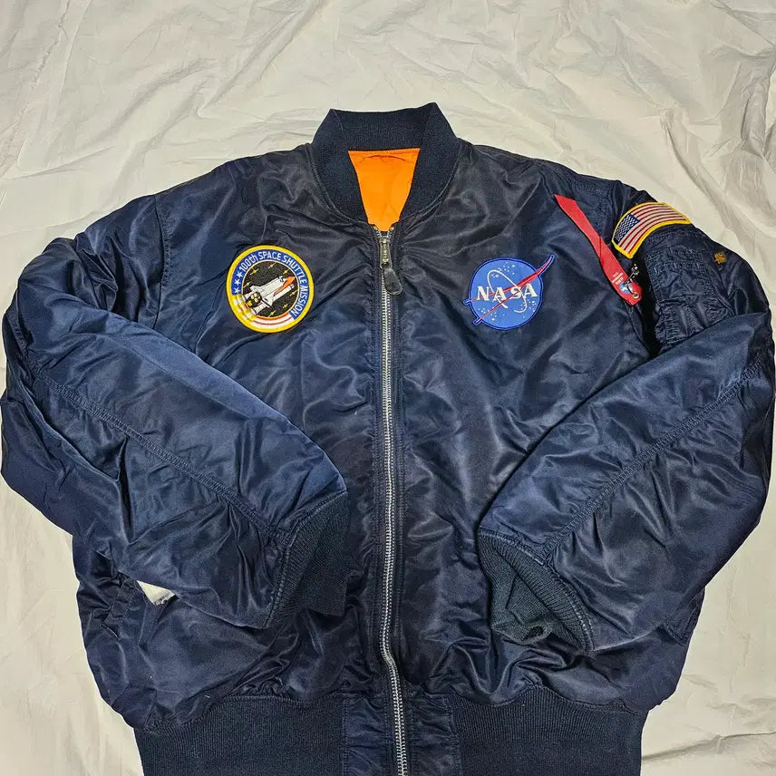 [BUNJANG] Alpha Industries NASA Navy Reversible MA-1 Bomber Jacket 3XL / 알파인더스트리 나사 네이비 리버시블 봄버 MA-1 자켓 3XL