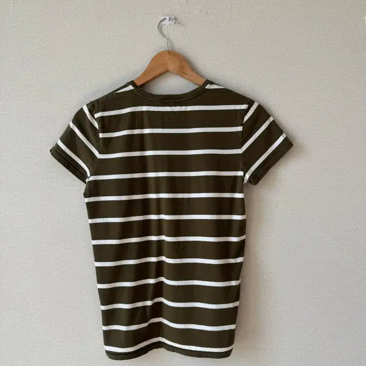 [SOLD OUT] (상태좋음) 폴로랄프로렌 올리브카키 여성 스트라이프 반팔티 m