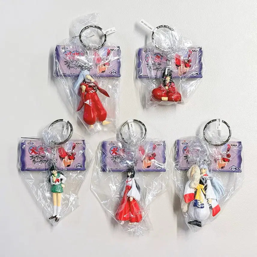 [BUNJANG] Inuyasha Figure Key Holder Set / [고전 굿즈] 이누야샤 피규어 키홀더 카고메 키쿄우 셋쇼마루 키링