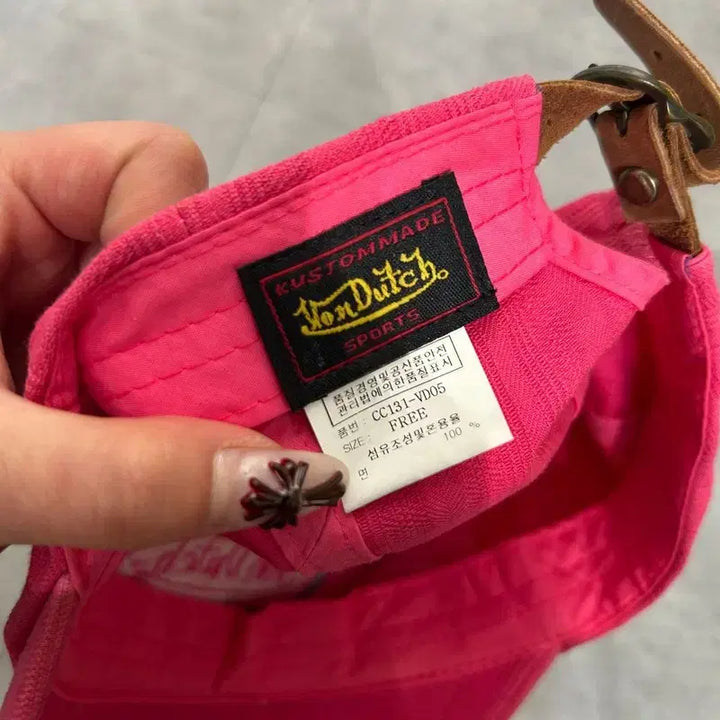 [BUNJANG] Von Dutch Y2K Ribbed Patch Ball Cap / 프리 빈티지 Y2K 본더치 골지 패치 볼캡 모자 핑크