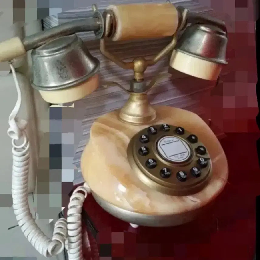 [BUNJANG] Antique Onyx Marble Telephone / %%엔틱 전화기 천연오닉스 마블대리석 빈티지 소품  레트로 미드센추리