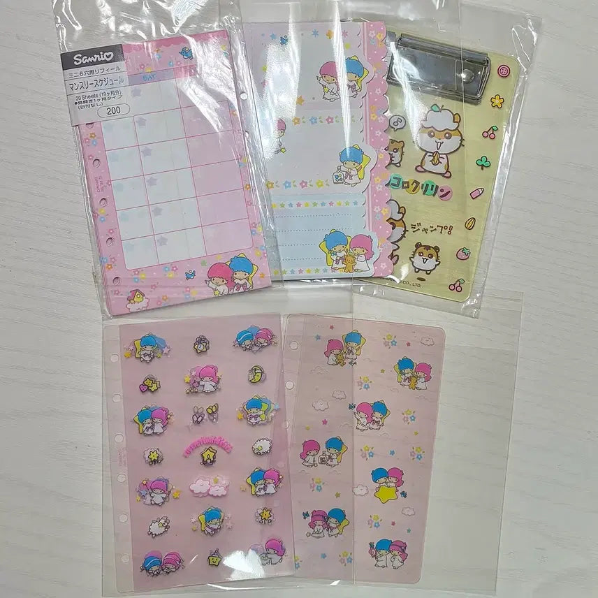 [BUNJANG] Kiki and Lala CoroCoroCuririn 6-Ring Binder Diary Set / 고전 키키라라 다이어리 속지 리틀트윈스타 6공 다이어리 코로코로쿠리링