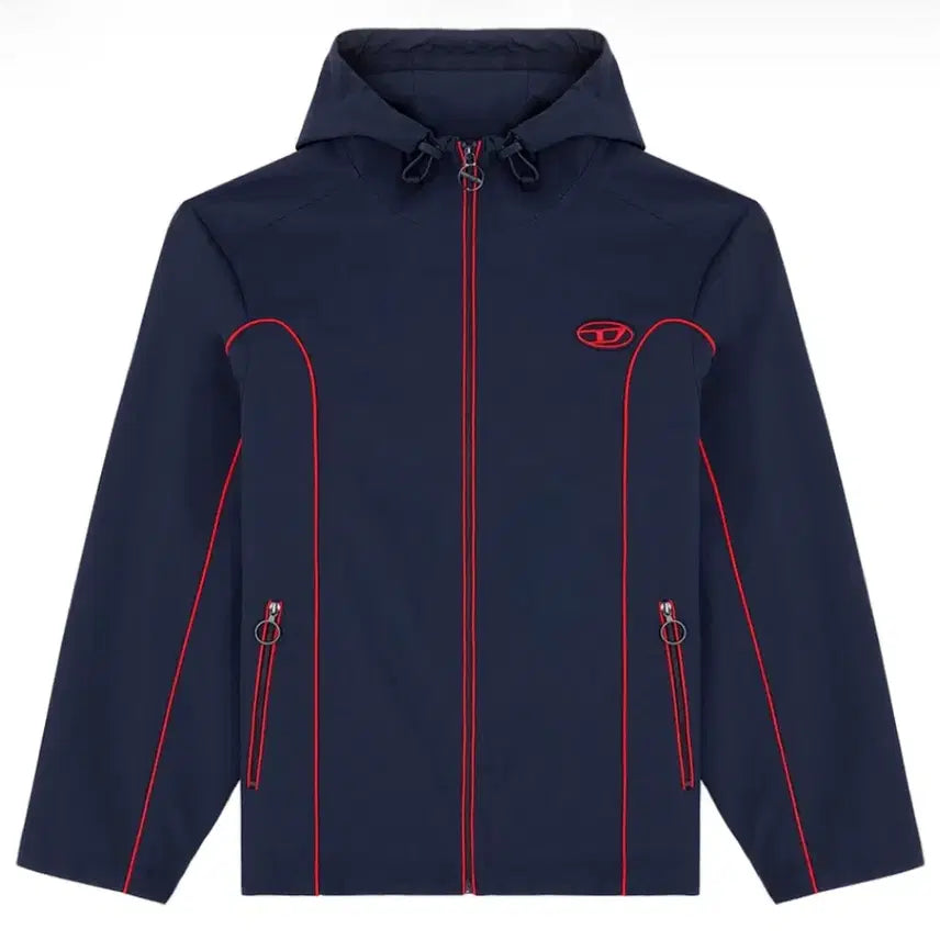 [BUNJANG] Diesel J-Hyves Contrast Piping Windbreaker Dark Blue / 디젤 J-하이브스 콘트라스트 파이핑 윈드브레이커 다크 블루