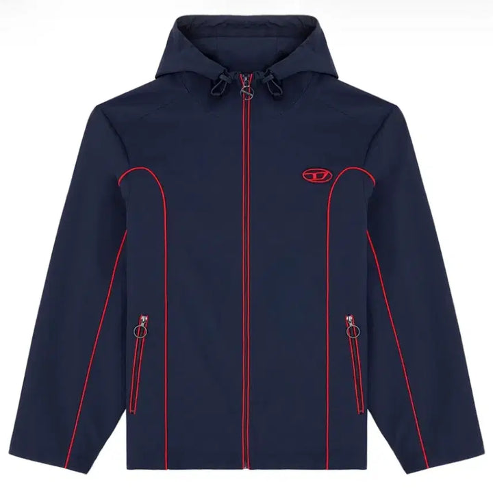 [BUNJANG] Diesel J-Hyves Contrast Piping Windbreaker Dark Blue / 디젤 J-하이브스 콘트라스트 파이핑 윈드브레이커 다크 블루