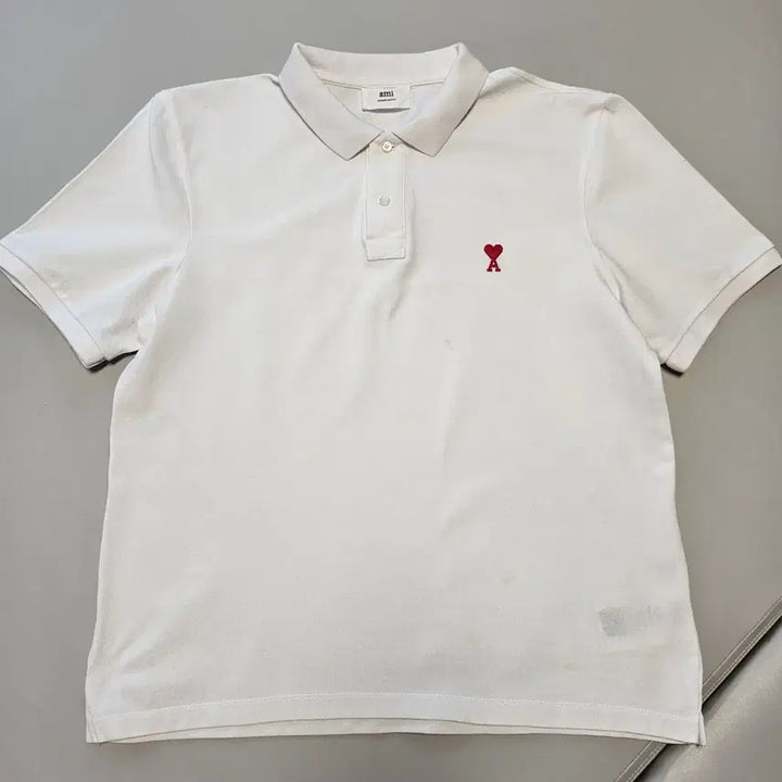 [BUNJANG] AMI Logo Polo T-Shirt White XXL / 아미 카라티