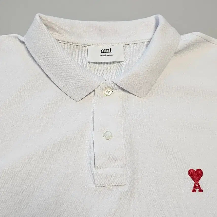 [BUNJANG] AMI Logo Polo T-Shirt White XXL / 아미 카라티