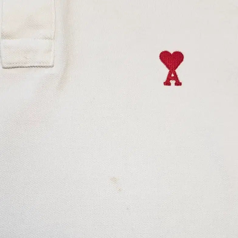 [BUNJANG] AMI Logo Polo T-Shirt White XXL / 아미 카라티