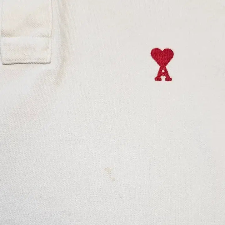 [BUNJANG] AMI Logo Polo T-Shirt White XXL / 아미 카라티