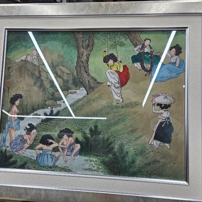 [BUNJANG] Korean Folk Painting Framed Art / 전통 민속화 그림 액자