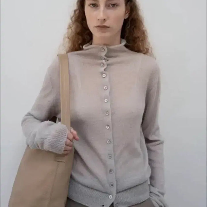 [BUNJANG] LFM Sheer Button Knit Cardigan - Grey / Lfm Sheer Button Knit Cardigan (grey)