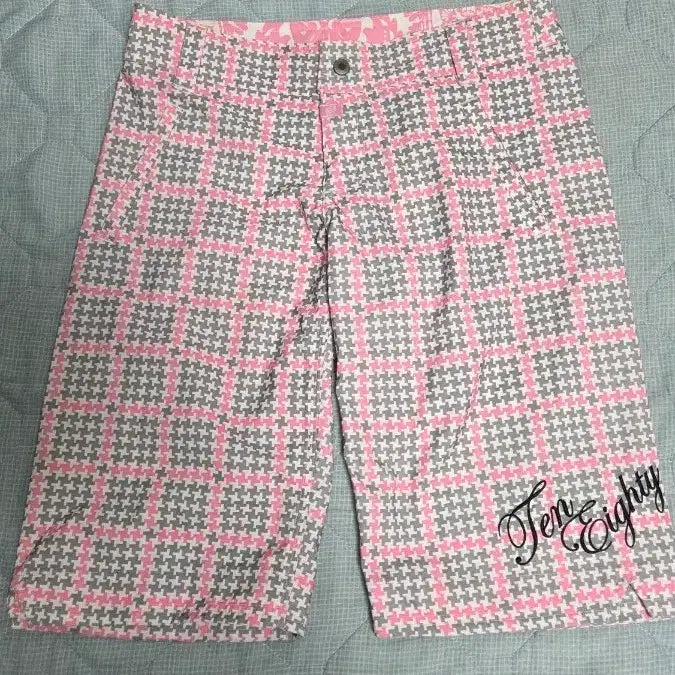 [BUNJANG] TEN-80 Pink Check Houndstooth Shorts Size 5 (31") / TEN-80 핑크 체크 반바지 5사이즈