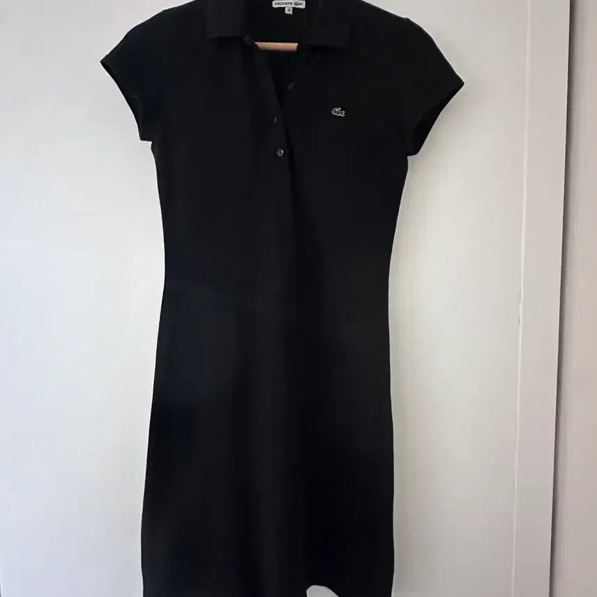 [BUNJANG] Lacoste Black Short Sleeve Polo Dress / 라코스테 블랙 반팔 폴로원피스