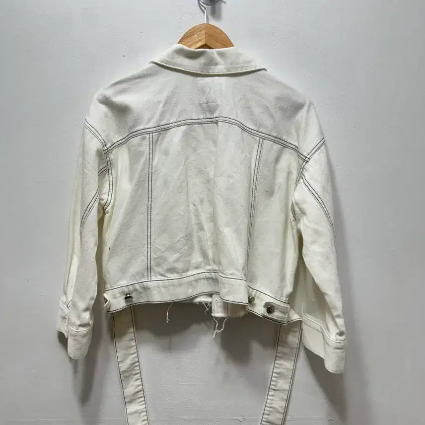 [BUNJANG] Juicy Judy White Denim Crop Jacket 85 / 쥬시쥬디 화이트 데님 크롭 자켓 85
