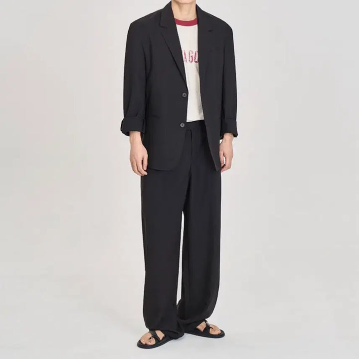 [BUNJANG] Prairie Airflow Loose Fit Summer Slacks (Black/S) / 프레리 에어플로우 루즈핏 여름 슬랙스 (BLACK/S) 쿠어주앙옴므효지