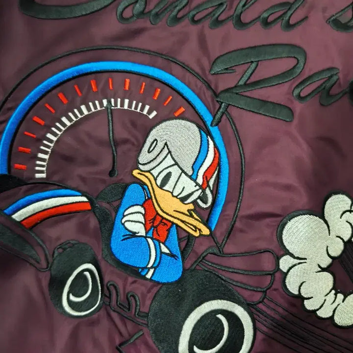 [BUNJANG] LAP Donald Duck Collaboration Limited Edition Racing Bomber Jacket / 한정판 콜라보 새제품!LAP 도날드 덕 항공점퍼 자켓