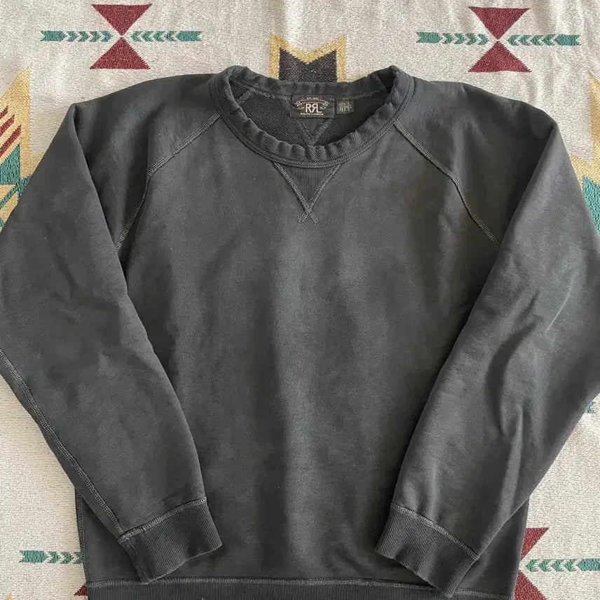 [BUNJANG] RRL Black French Terry Sweatshirt (L) / RRL 블랙 프렌치테리 스웻셔츠(L)