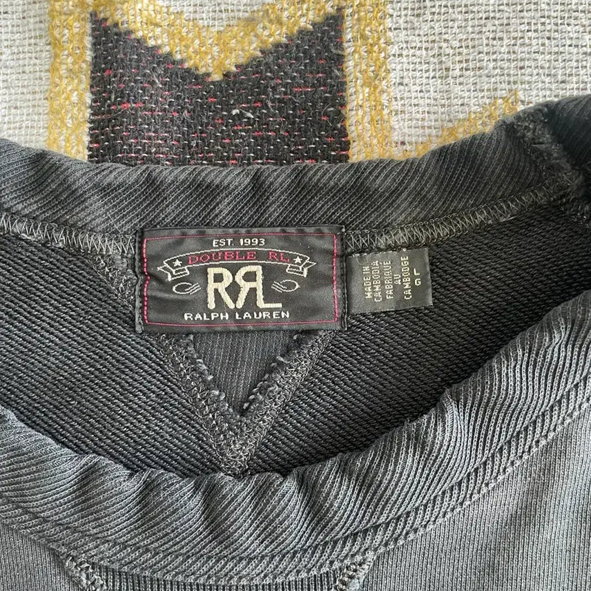 [BUNJANG] RRL Black French Terry Sweatshirt (L) / RRL 블랙 프렌치테리 스웻셔츠(L)