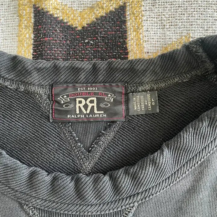 [BUNJANG] RRL Black French Terry Sweatshirt (L) / RRL 블랙 프렌치테리 스웻셔츠(L)