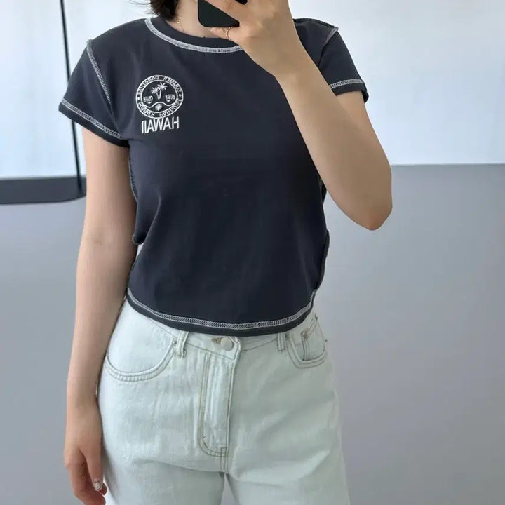 [BUNJANG] Stitch Short-Sleeve T-Shirt / 스티치 반팔티
