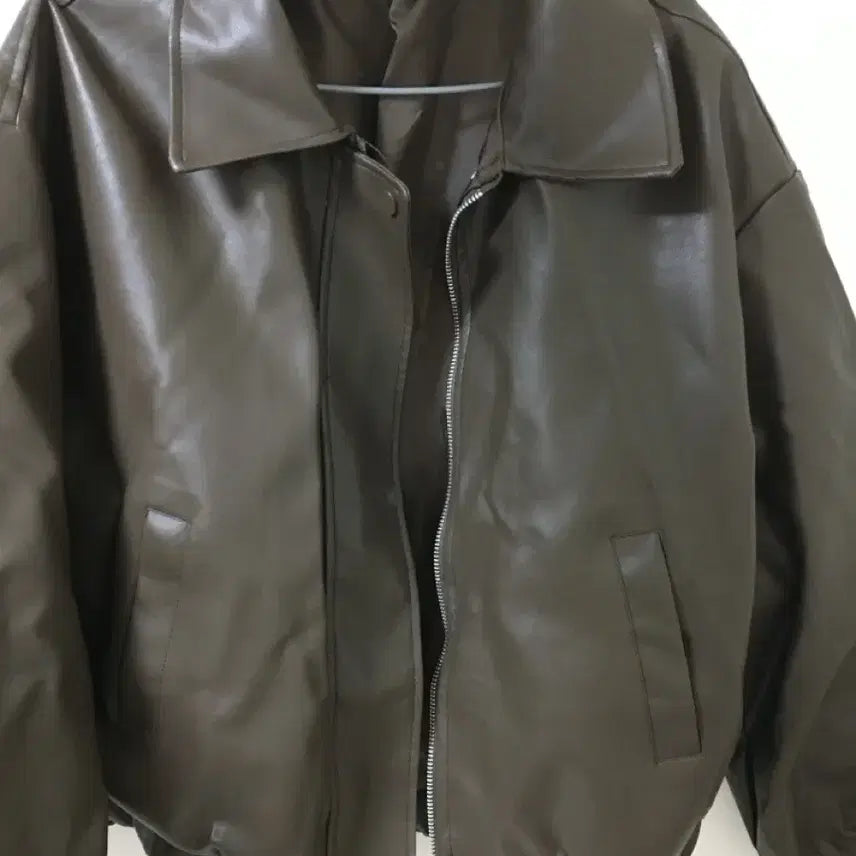 [BUNJANG] Brown Leather Jacket / 브라운 레더자켓