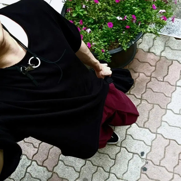 [BUNJANG] Anglerun Long Tuck Wing Ballon Pants Burgundy / 앵글런 Long Tuck Wing ballon Pants