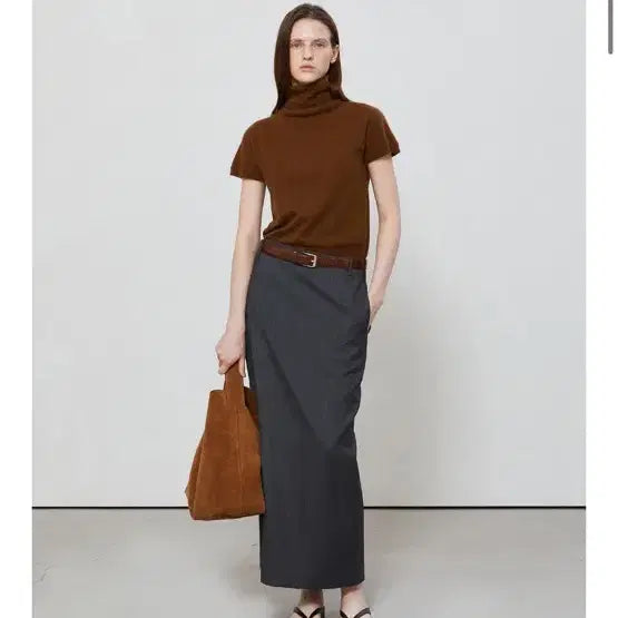 [BUNJANG] NOTIA Standard Fit Long Skirt (Gray) / 노티아 스탠다드 핏 롱 스커트 (그레이)
