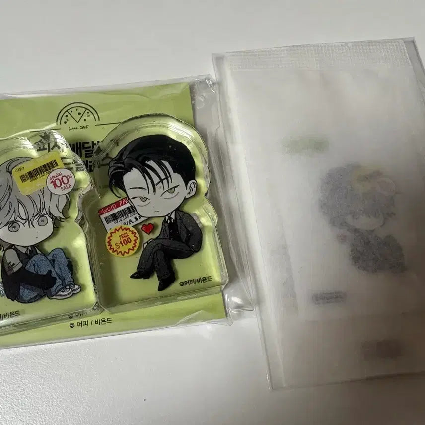 [BUNJANG] Pizza Delivery Boy &amp; Gold Palace Tebuseal Acrylic Corotto / 피자배달부와 골드팰리스 피달부 띠부씰 아크릴 코롯토
