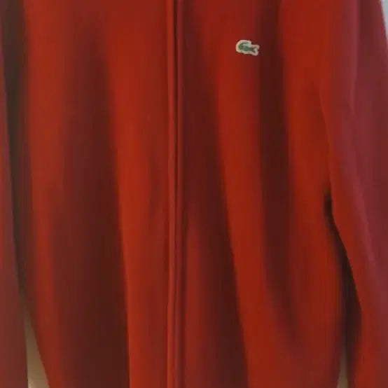 [BUNJANG] Lacoste Red Zip-Up Cardigan / 라코스테 레드 가디건 집업