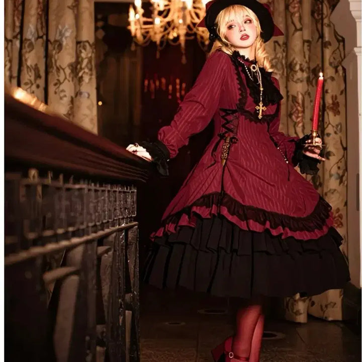 [BUNJANG] Vintage Gothic Lolita Long Dress / 고딕 로리타 빈티지 롱드레스(2컬러)