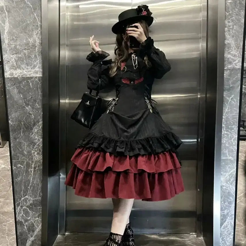 [BUNJANG] Vintage Gothic Lolita Long Dress / 고딕 로리타 빈티지 롱드레스(2컬러)