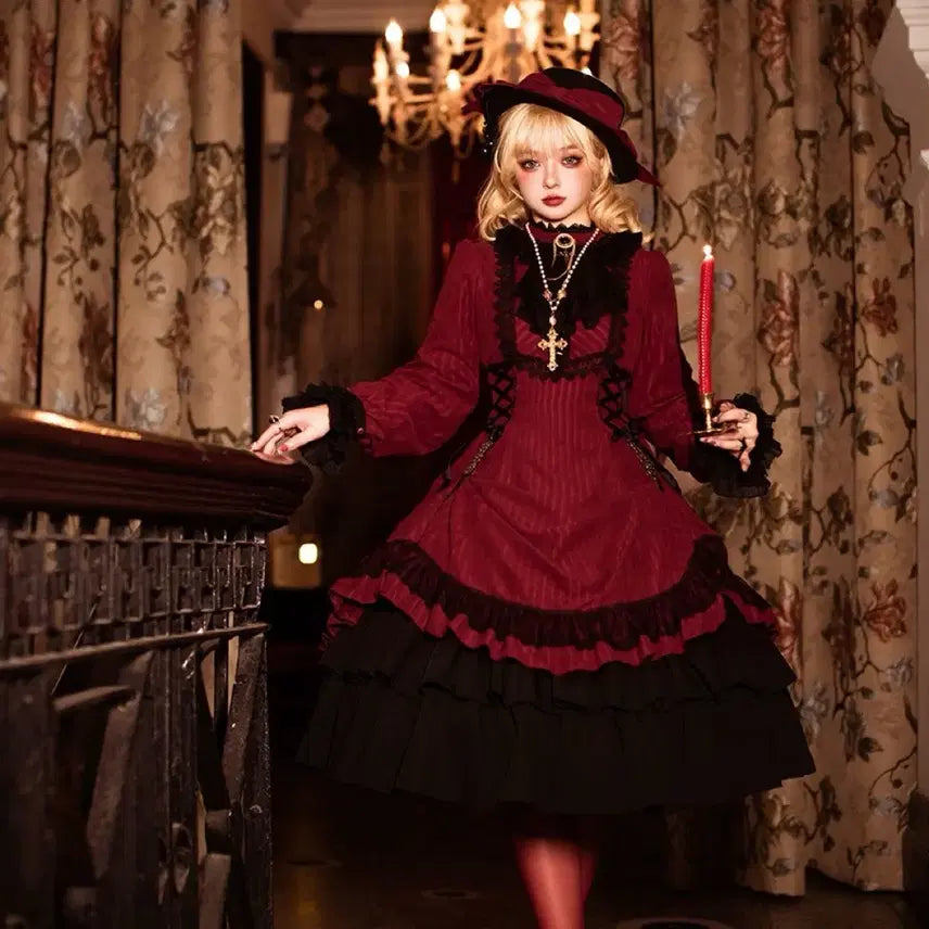 [BUNJANG] Vintage Gothic Lolita Long Dress / 고딕 로리타 빈티지 롱드레스(2컬러)