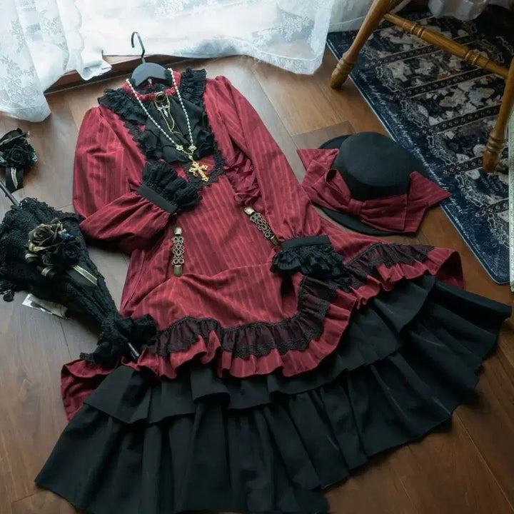 [BUNJANG] Vintage Gothic Lolita Long Dress / 고딕 로리타 빈티지 롱드레스(2컬러)