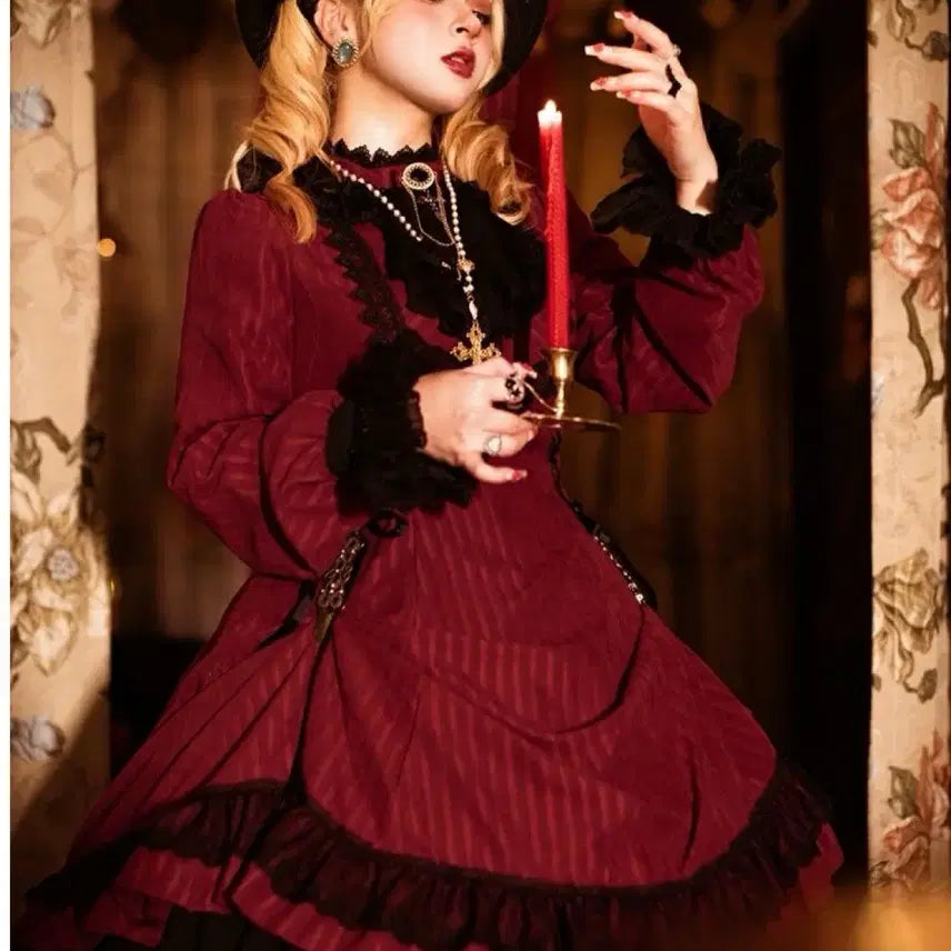 [BUNJANG] Vintage Gothic Lolita Long Dress / 고딕 로리타 빈티지 롱드레스(2컬러)