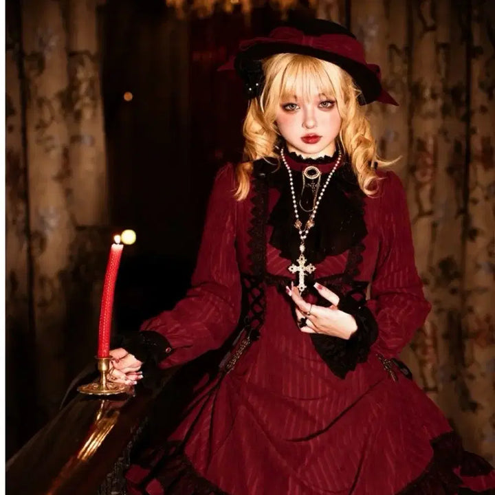[BUNJANG] Vintage Gothic Lolita Long Dress / 고딕 로리타 빈티지 롱드레스(2컬러)