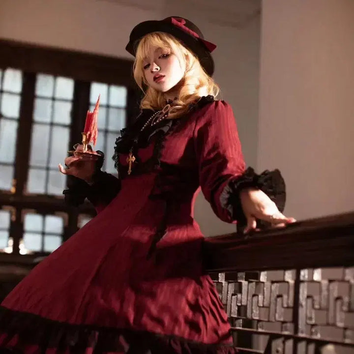 [BUNJANG] Vintage Gothic Lolita Long Dress / 고딕 로리타 빈티지 롱드레스(2컬러)