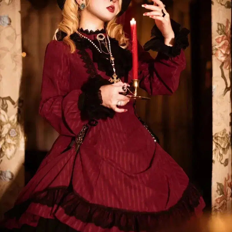 [BUNJANG] Vintage Gothic Lolita Long Dress / 고딕 로리타 빈티지 롱드레스(2컬러)