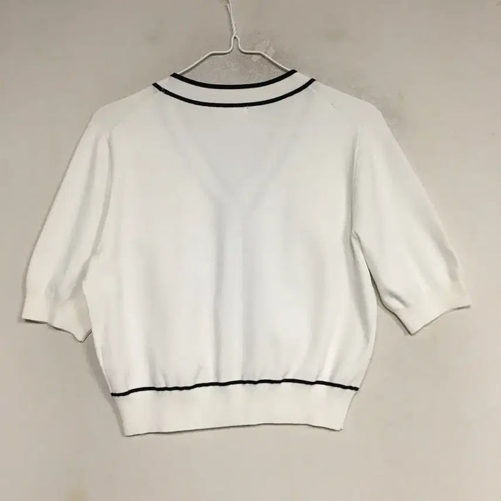 [BUNJANG] It Michaa Striped Short-Sleeve Cardigan Size 66 / 24 잇미샤 라인배색 반팔 가디건 66