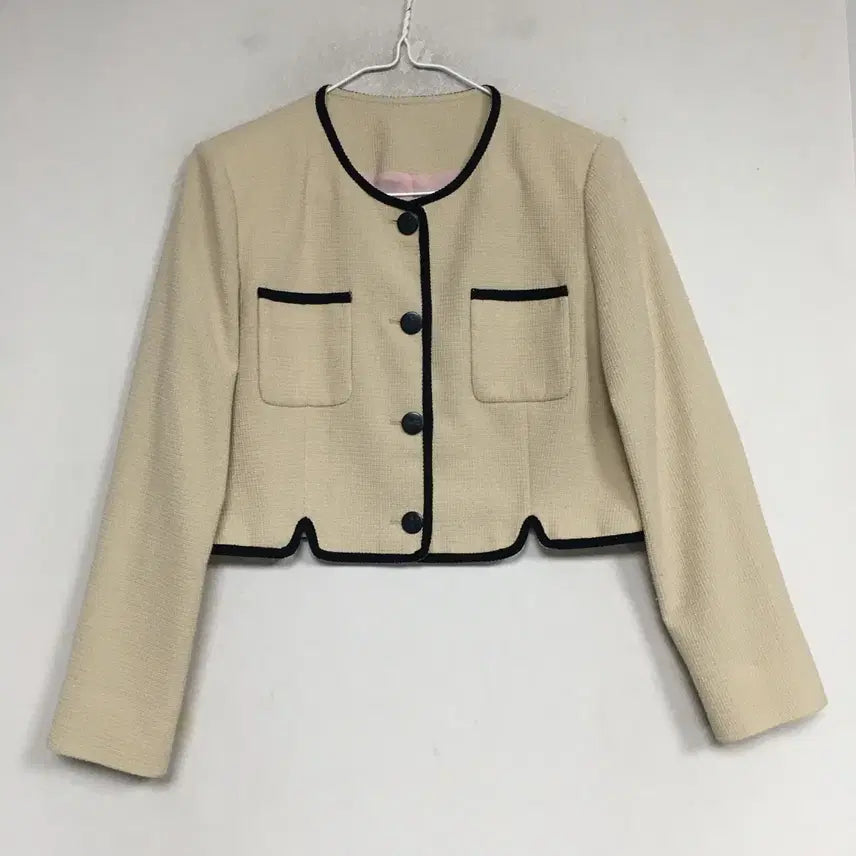 [BUNJANG] It MICHAA 23 Line Block Crop Tweed Jacket Size 55 / 23 잇미샤 라인블록 크롭 트위드자켓 55