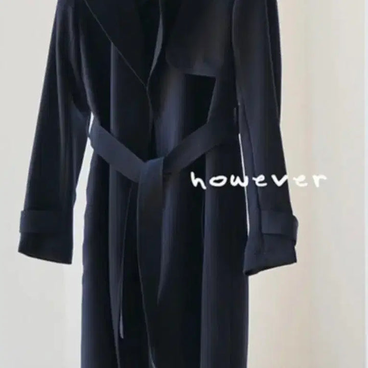 [BUNJANG] Theory Navy Long Trench Coat with Belt Set / 띠어리 네이비 롱 트렌치코트 벨트 세트