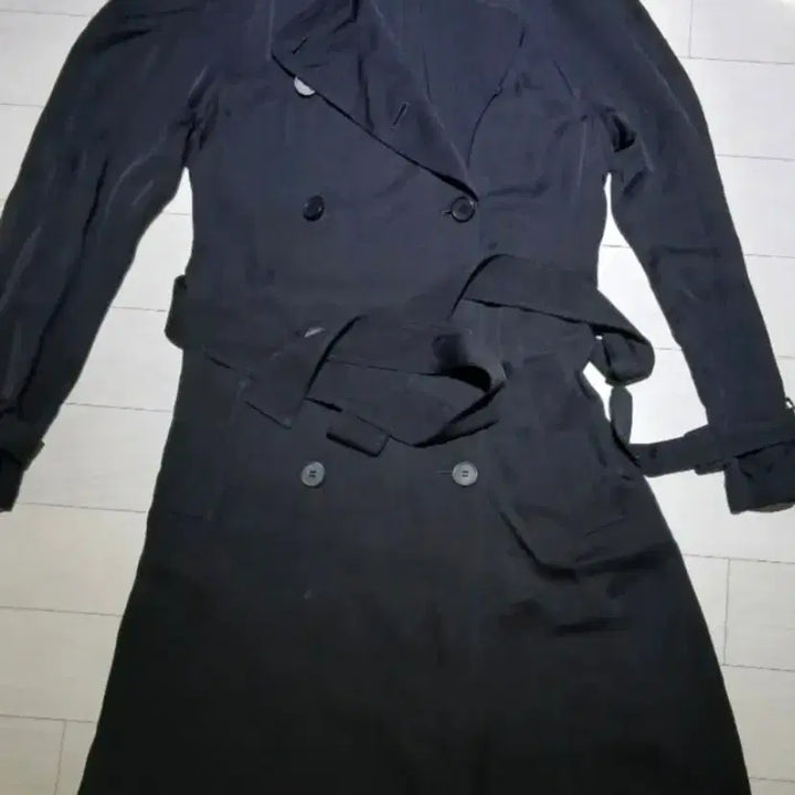 [BUNJANG] Theory Navy Long Trench Coat with Belt Set / 띠어리 네이비 롱 트렌치코트 벨트 세트