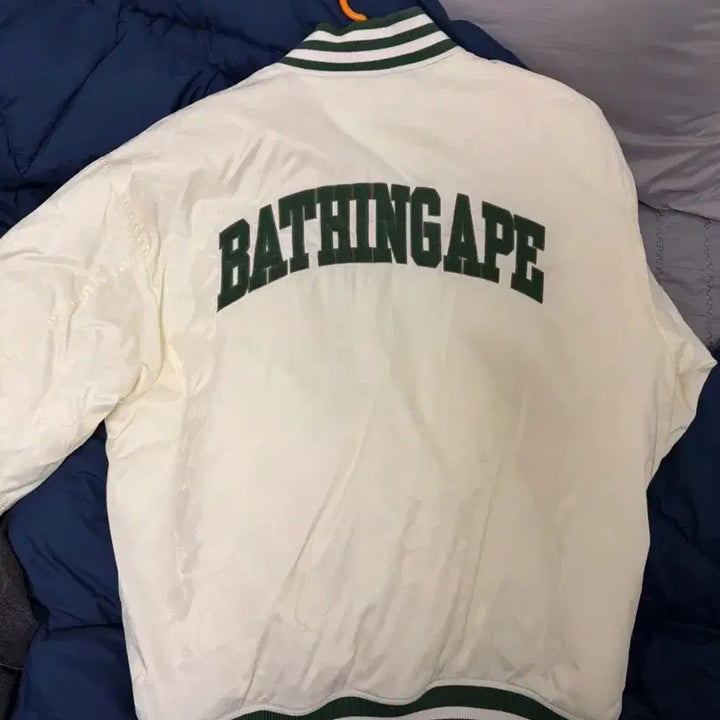 [BUNJANG] BAPE Tonal Solid Camo Padded Varsity Jacket / 베이프 토널 솔리드 카모 패디드 바시티 자켓