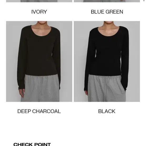 [BUNJANG] Black Up B-Basic U-Neck Long Sleeve T-Shirt M / 블랙업 B-BASIC 유넥 긴팔티 M