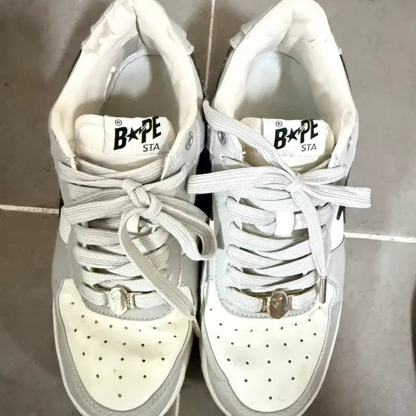 [BUNJANG] BAPE BAPE STA Sneakers White/Gray / 베이프 스타 BAPE STA 스니커즈 화이트/그레이