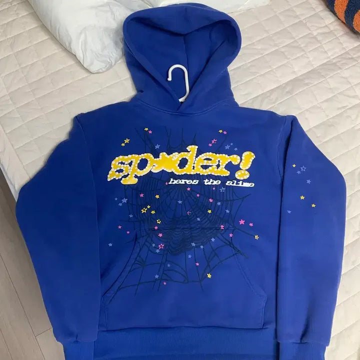 [BUNJANG] Sp5der Blue Spider Logo Hoodie / sp5der 후드티 팝니다