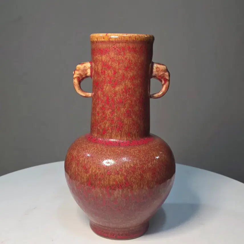 [BUNJANG] Celadon Ox-Blood Glazed Vase / 우혈홍양이준