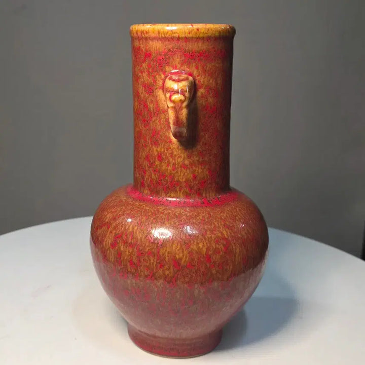 [BUNJANG] Celadon Ox-Blood Glazed Vase / 우혈홍양이준