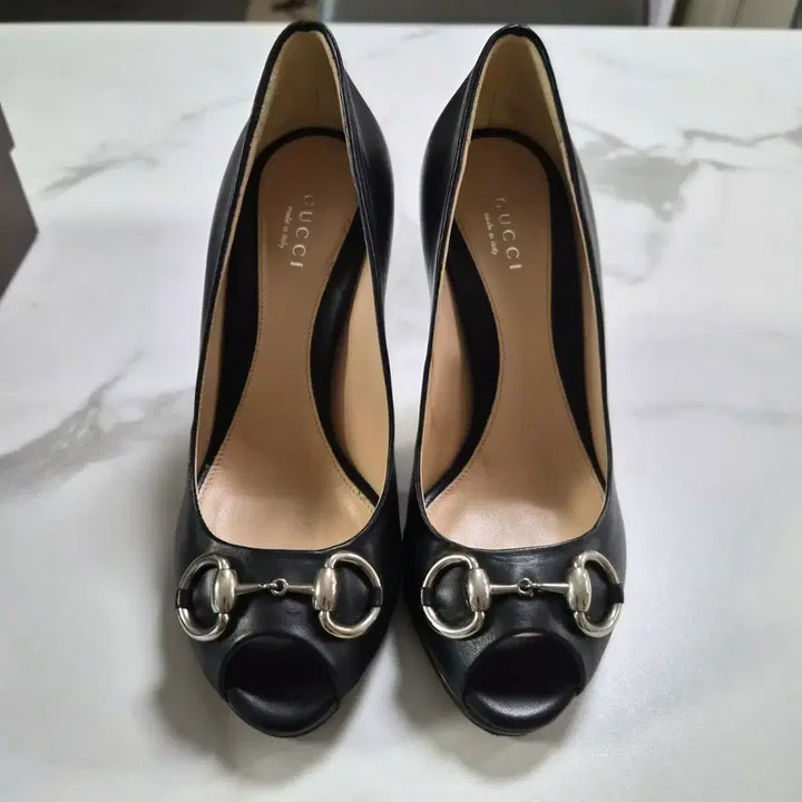 [BUNJANG] Gucci Horsebit Open-Toe Heels Black Leather 11cm Heel 230/235 / 구찌 홀스빗 오픈토 힐 / 새상품 / 230/ 풀박스