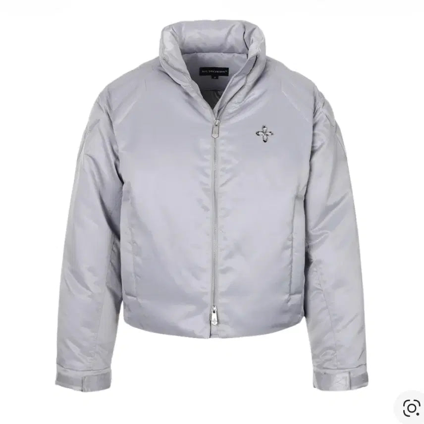 [BUNJANG] Surgery Biker Embossed Puffer Jacket Gray L / 써저리 바이커 엠보싱 푸퍼 자켓 그레이 L판매 쿨거 시 네고