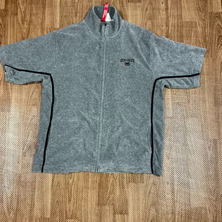 [BUNJANG] Oversized Half Zip-Up T-Shirt / 타월 재질 오버핏 반팔 집업
